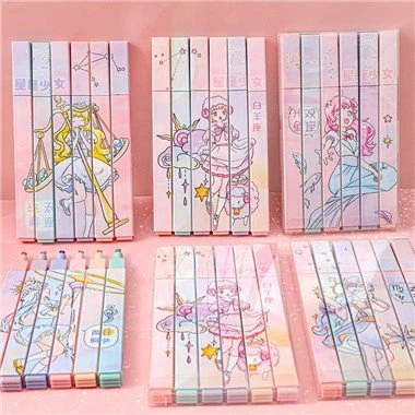 6kom Constellation Highlighters Pastel Cute