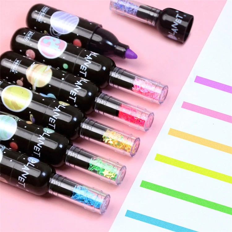 6kom Cute Planet Wine Bottle Mini highlighter